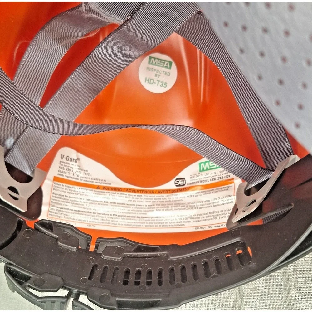 NFL Bengals V-Gard Hard Hat Medium MSA Safety Works Class E Type 1 Orange Black